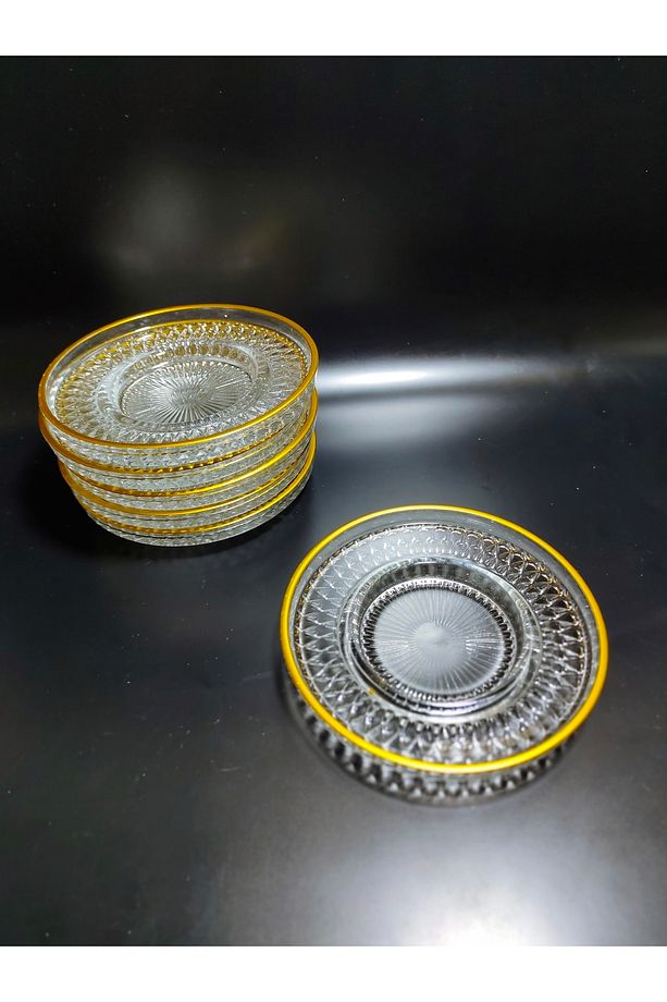 6 Adet Yaldızlı Çay Tabağı - Elysıa Uyumlu - 3