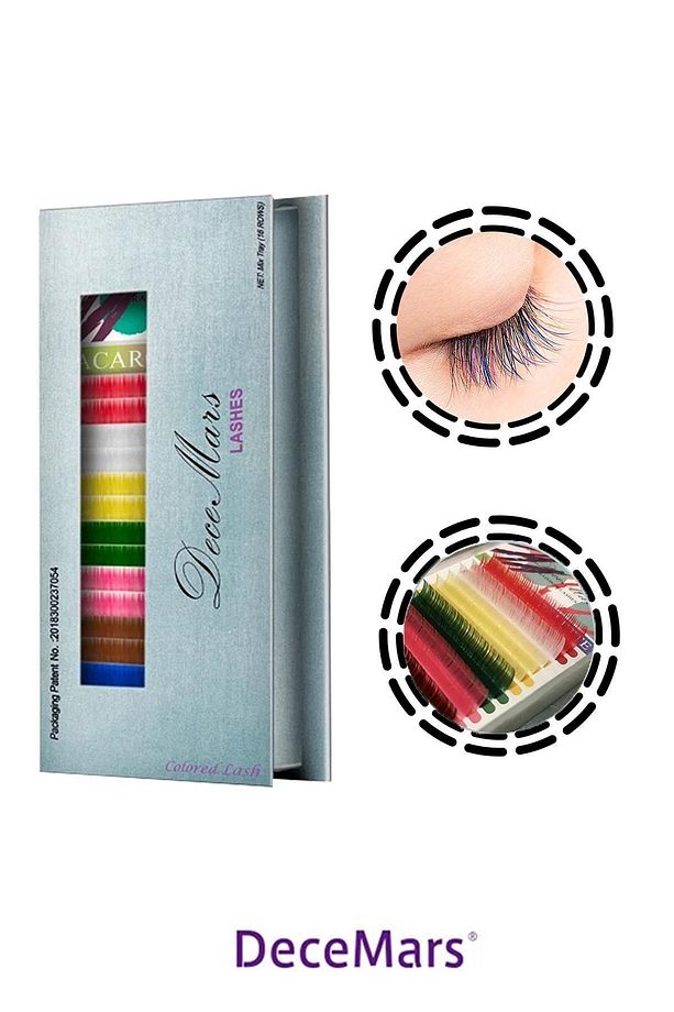 Renkli Ipek Kirpik 0,07mm C Kıvrım 12mm Uzunluk - 1