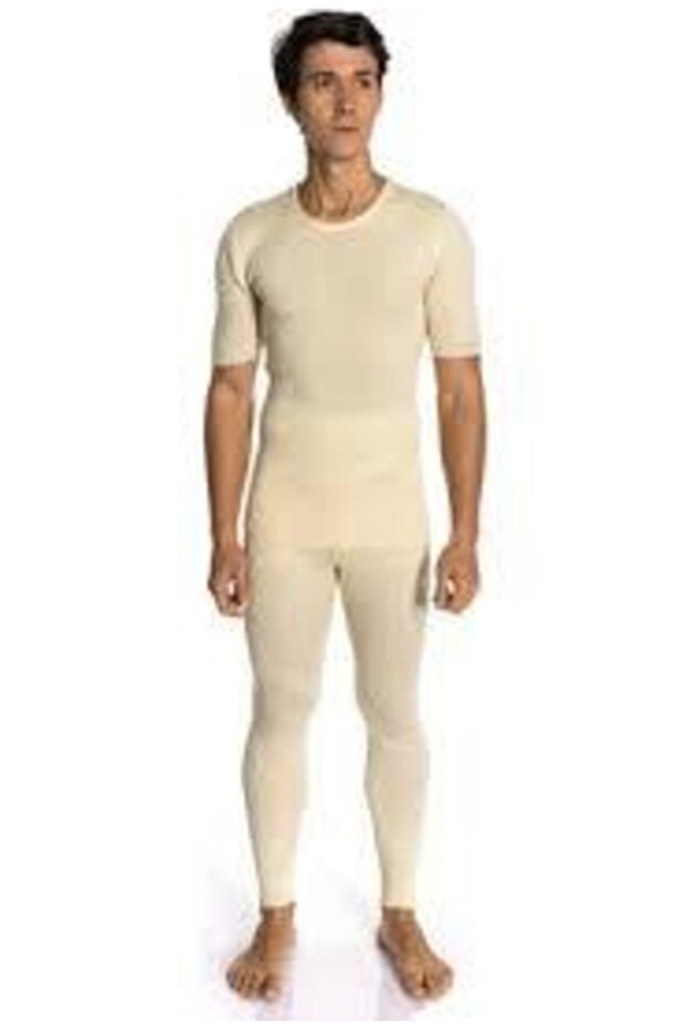 Men'S, Women's Winter Thick Short Sleeve Knitted Suit, Steel Knit Inner Wear, Standard Stretch Comfortable Campaign