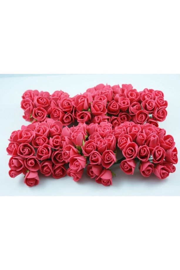 Bordo Lateks Gül 144lü Modelleri 120 1 Paket Lateks Yapay Çiçekler - 1