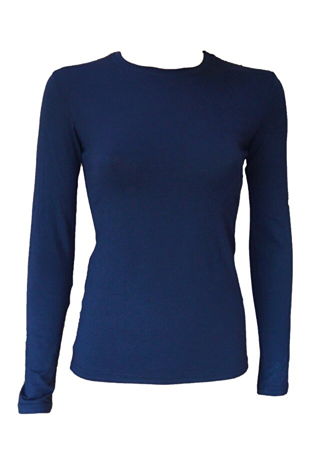 Decolteu cu mânecă lungă bleumarin Badi - 1