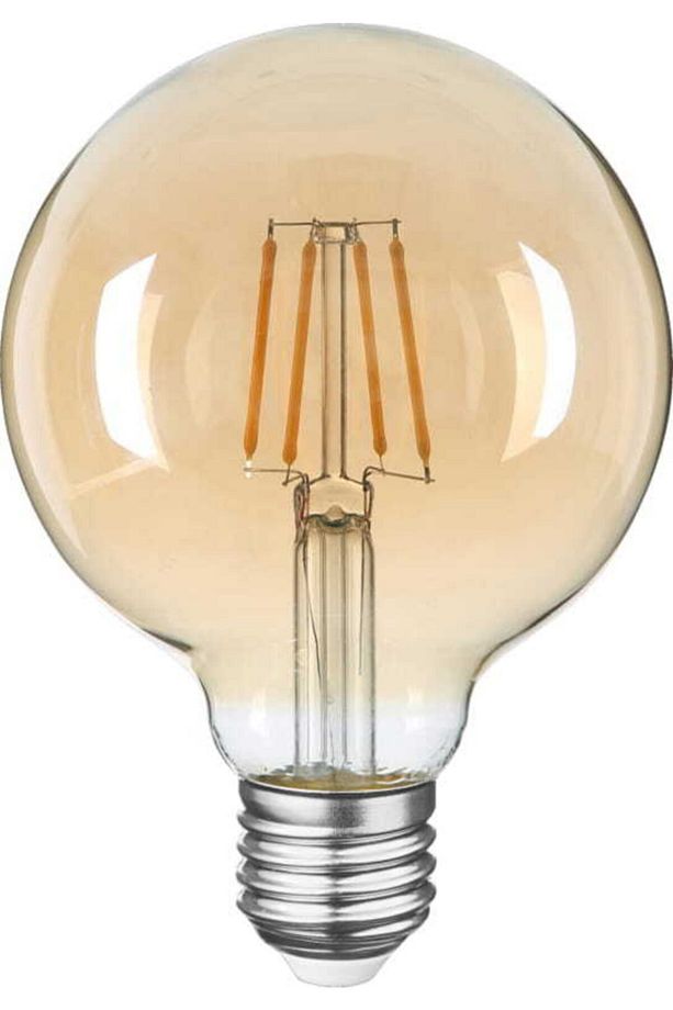 G125 Filament Edison Tip Rustik Sarı Cam Ampul 6 W Led Ampul - Günışığı Erd-39 - 1