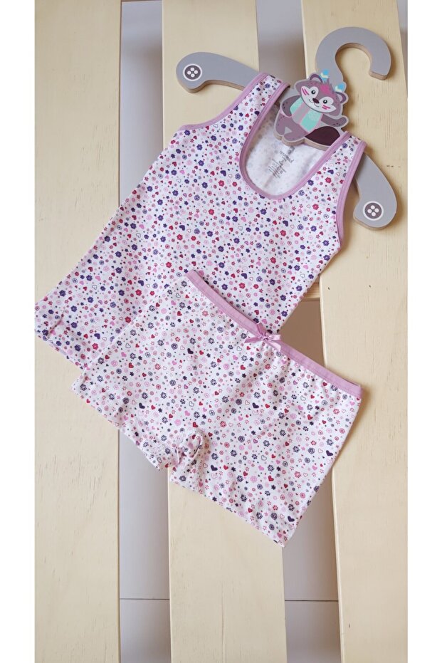 Kız Çocuk 3'lü Geniş Askı Atlet Ve Boxer Takım - 3