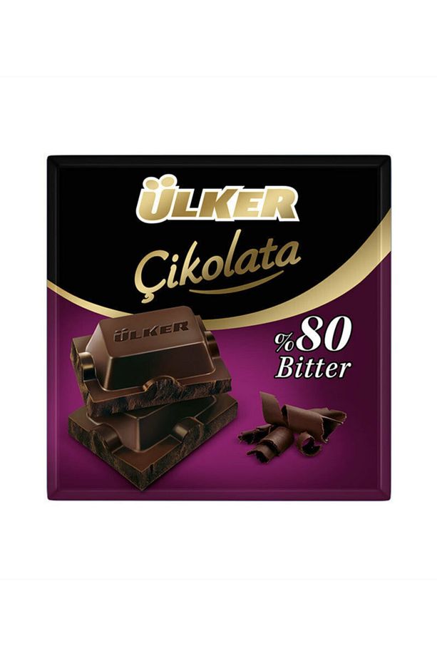 Bitter %80 Kakao Kare Çikolata 60 Gr X 6 Adet - 1