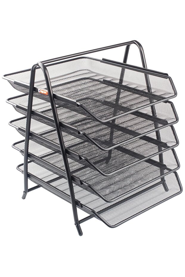 Metal Perfore Evrak Rafı 5`li Siyah - 1