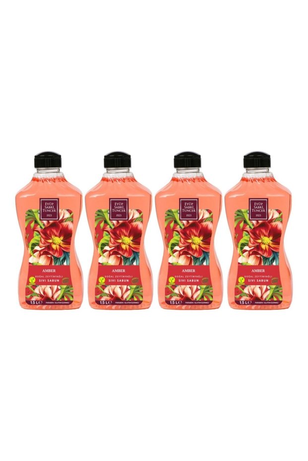 Natural Olive Oil Liquid Soap Amber 1.5 Liter Pet Bottle X 4 Pieces