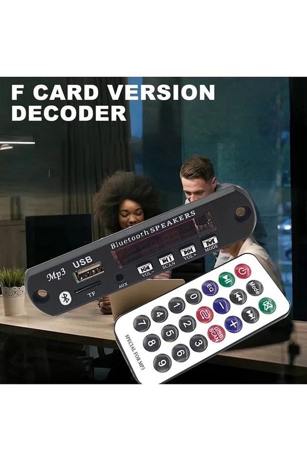 Yeni 2023 Mikrofonlu 12v Bluetooth Mp3 Wma Wav Dekoder Kurulu Araba Mp3 Ses Çalar Tf Usb Handsfree - 3