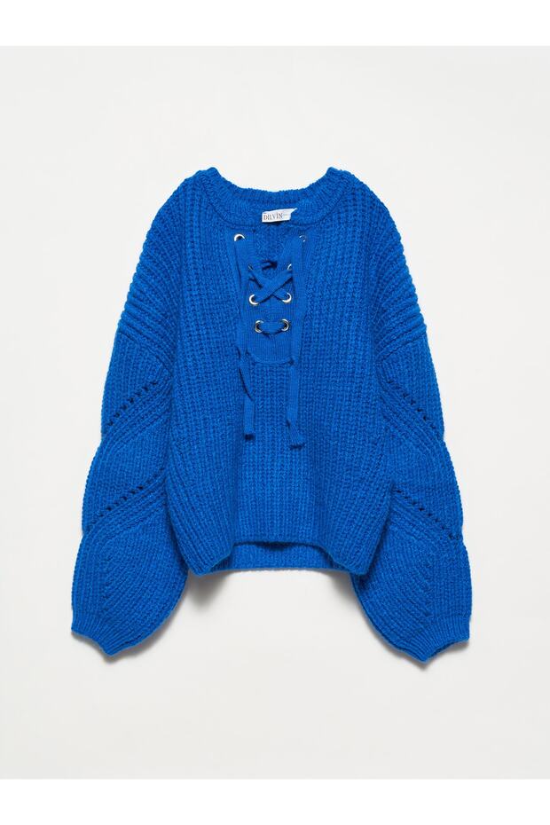 10307 Pullover mit Rundhalsausschnitt und Schnürung - saks - 1