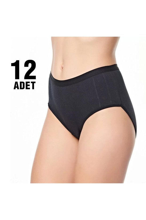 High Waist Bato 12 Pack Panties Black