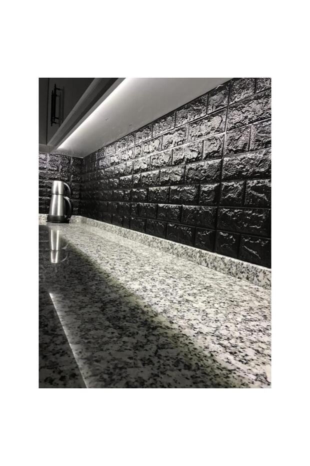 Kendinden Yapışkanlı Esnek Köpük Siyah Taş Desen Duvar Kağıdı Paneli 50 X 30 - 1