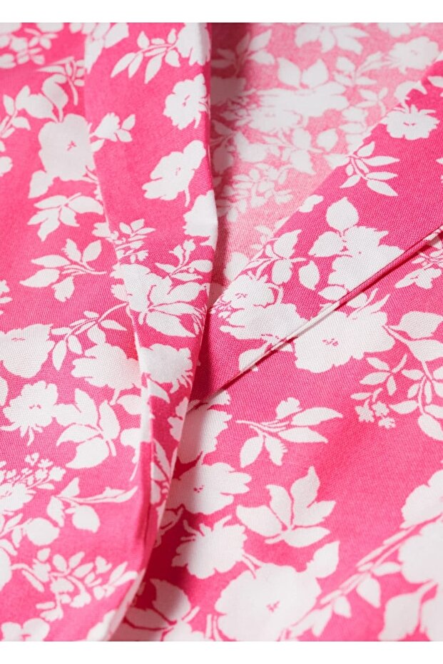 Çiçek Desenli Gömlek Elbise - 6