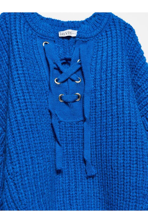 10307 Pullover mit Rundhalsausschnitt und Schnürung - saks - 3