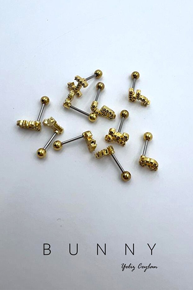 Çelik Harf Piercing Tregus Ve Helix "e" - 5