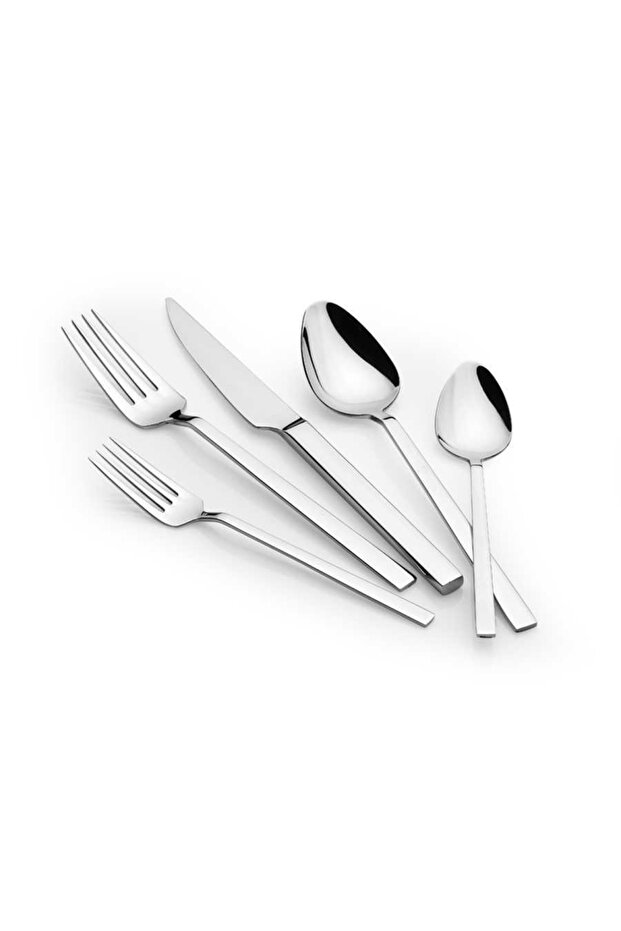 6-Person 36 Piece Natural Fork Spoon Knife Set Flat Model