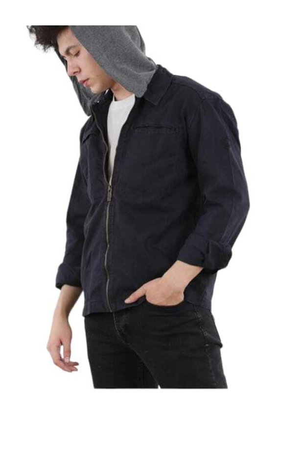 Men's Hooded Detachable Zippered Pocket Seasonal Coat F6038