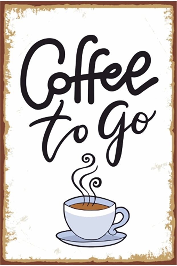 Coffee to Go Retro Wooden Poster