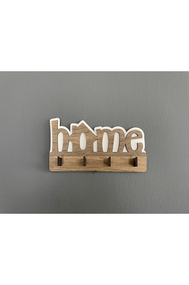 Home Ahşap Duvar Dekoru Anahtar Askısı - 1