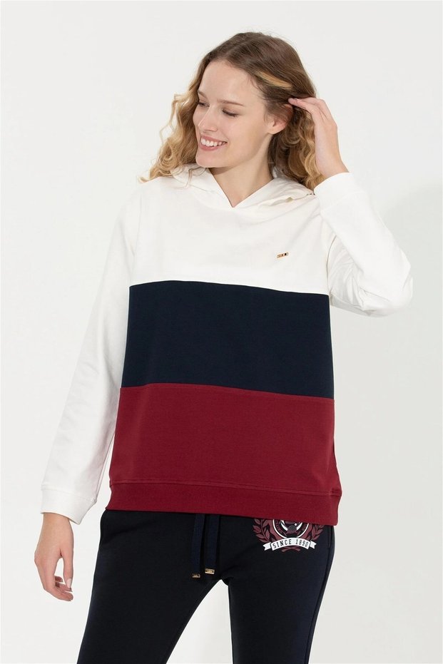 Women's Hooded Color Block Sweatshirt 1497350
