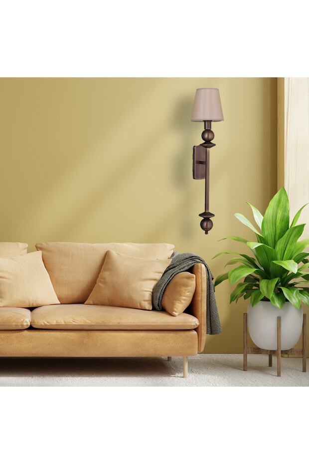 Firenze Modern Eskitme Aplik Kumaş Başlık Şık Duvar Apliği - 3