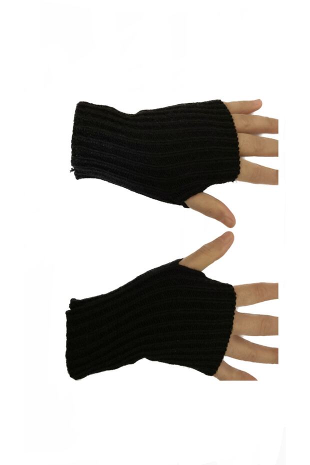 Tek Parmaklı Kesik Eldiven Siyah - 2