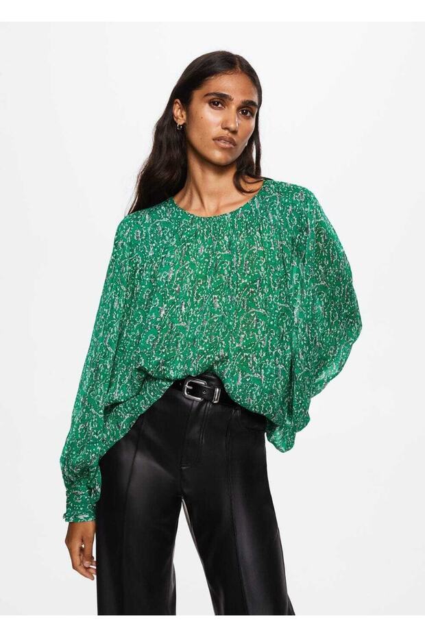 Çiçek Desenli Bluz - 1