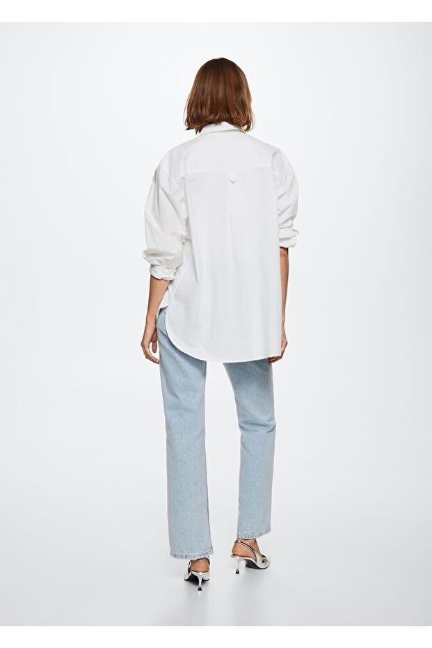 Oversize Pamuklu Gömlek - 4