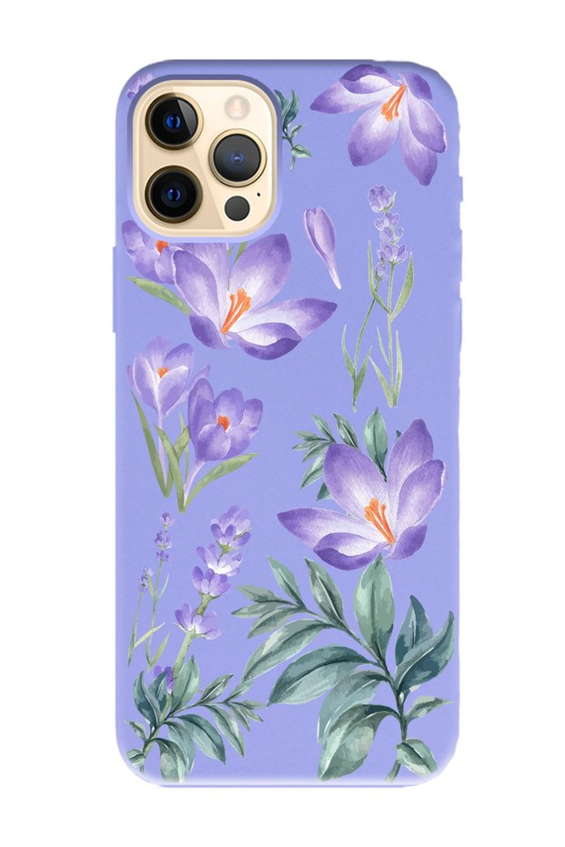 iPhone 14 Pro Max Lilac Launch Phone Case with Winter Flower Design