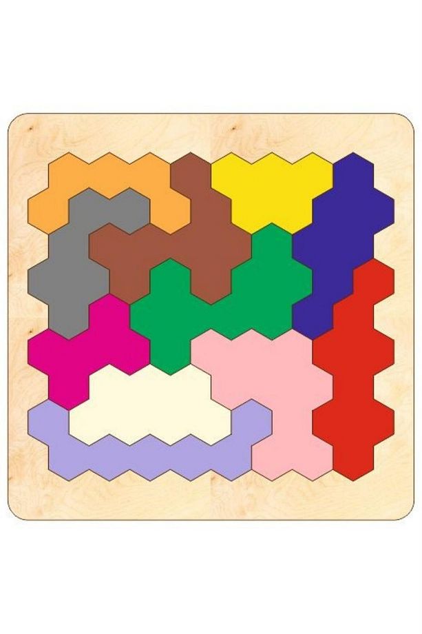 Ahşap Puzzle Tangram Zeka Oyunu Renkli Yapboz Eğitici Oyun - 1