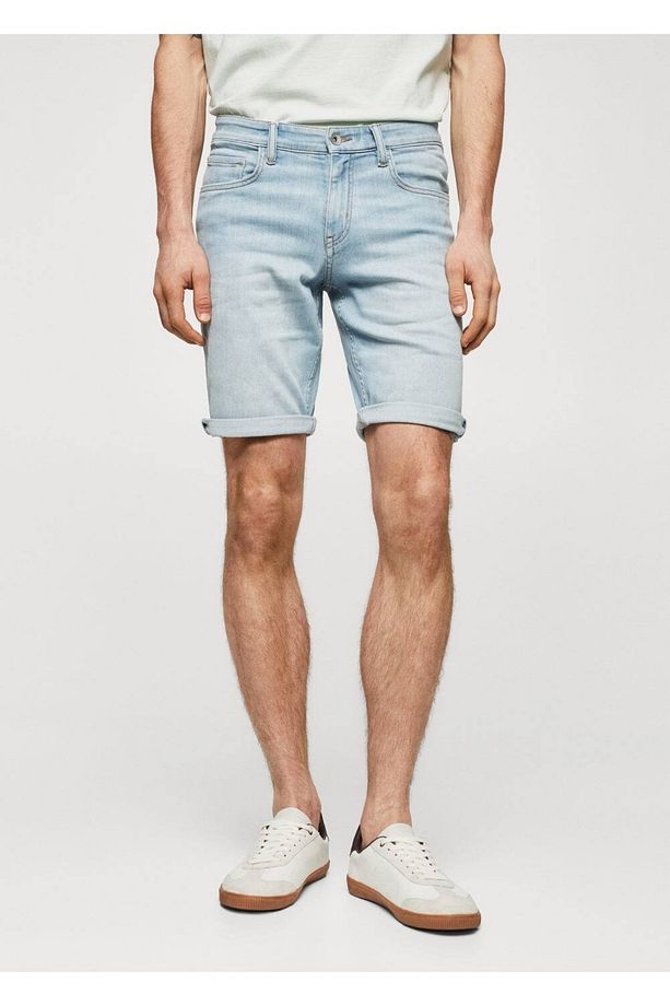 Dar Kesim Denim Bermuda Şort - 1