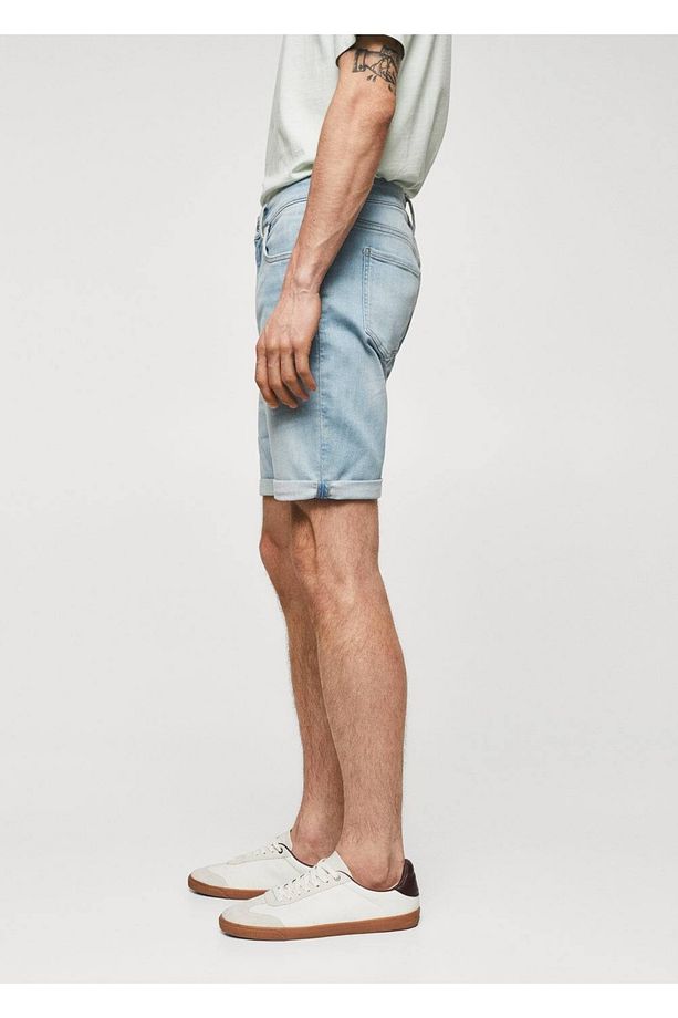 Dar Kesim Denim Bermuda Şort - 7