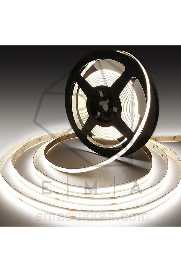 5 Metre Şerit Led Beyaz Neon Gibi Yanan Yapışkanlı Şerit Led Cob Şerit Led 12 Volt Şerit Led - 1