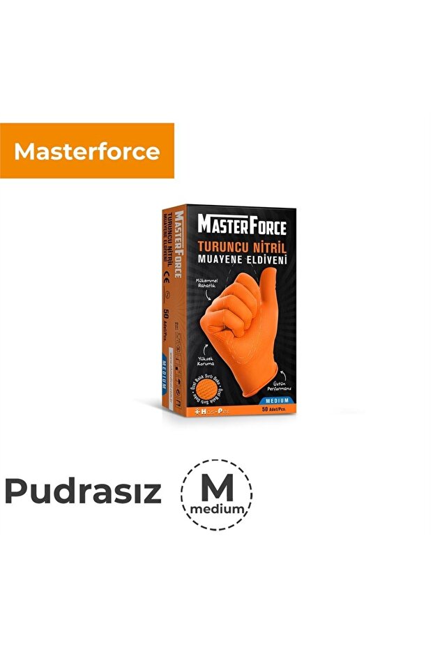 Turuncu Masterforce Nitril Eldiven - M - 1