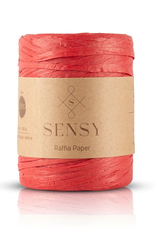 Premium 400 Metre Rafya Ip Çanta Ipi Raffia Ip Kağıt Ip Supla Ipi 250 Gram Kırmızı - 1