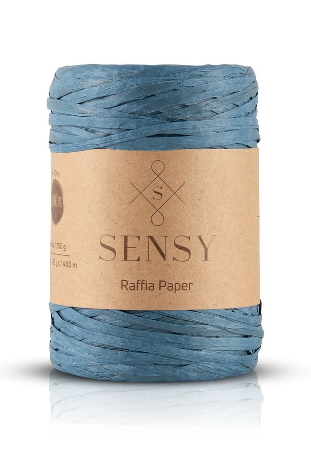 Premium 400 Metre Rafya Ip Çanta Ipi Raffia Ip Kağıt Ip Supla Ipi 250 Gram Mavi - 1