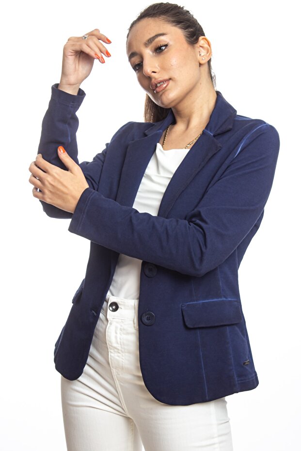 Lacivert Blazer Ceket - 1