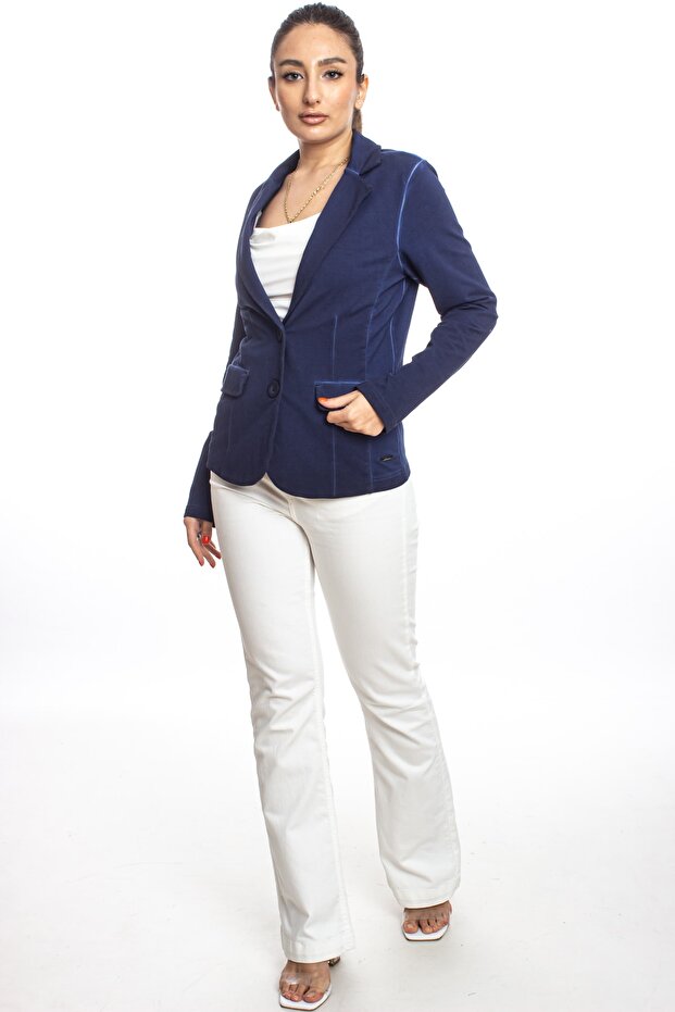 Lacivert Blazer Ceket - 3