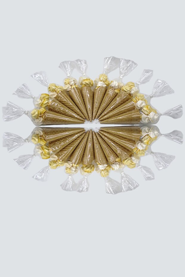 Süt Çocuk Kornet Külah Beze 24 Adet Sarı - 4