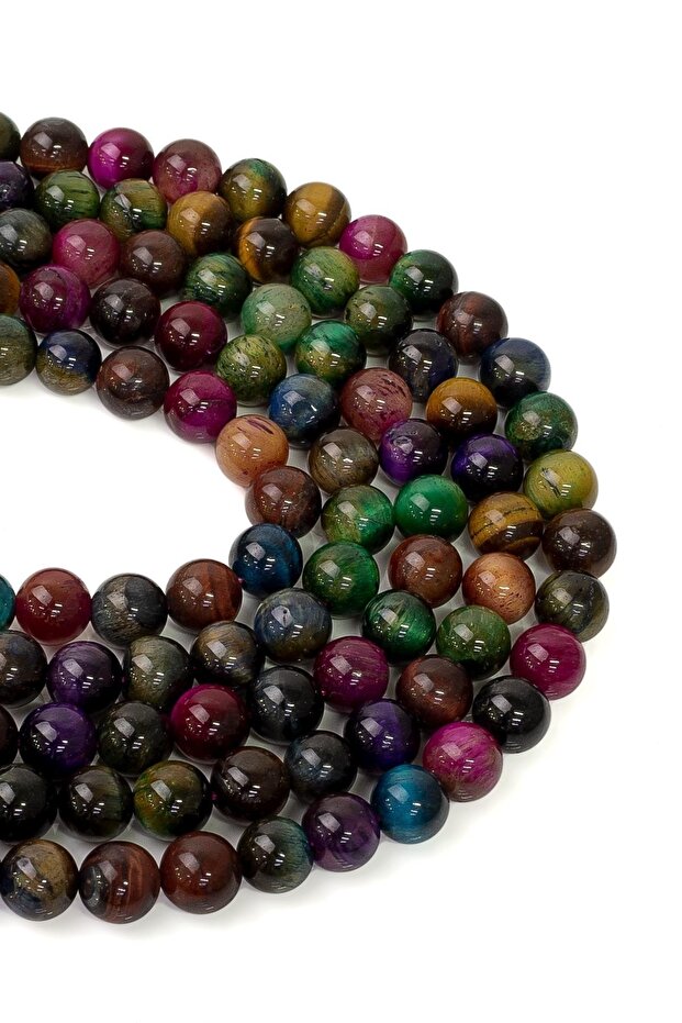 8 mm Colorful Tiger Eye String