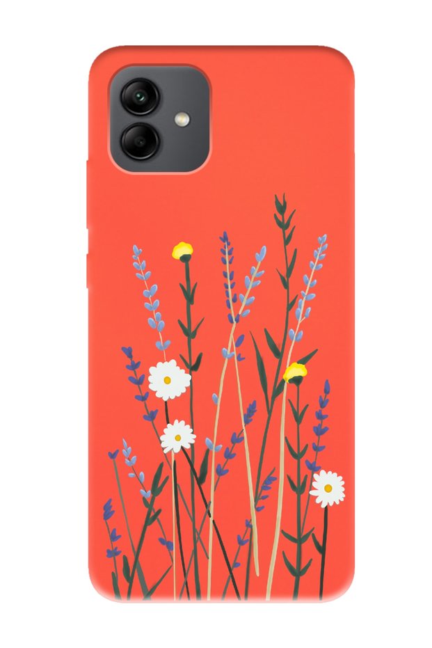Samsung A04 Softy Lavenders Design Orange Launch Phone Case