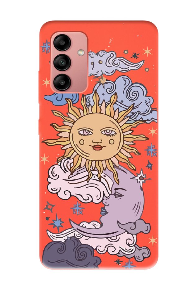 Teleplus Samsung A04S Solar Retro Designed Orange Launch Phone Case