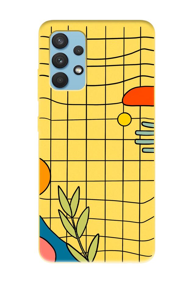 Samsung A13 Line Design Yellow Launch Phone Case