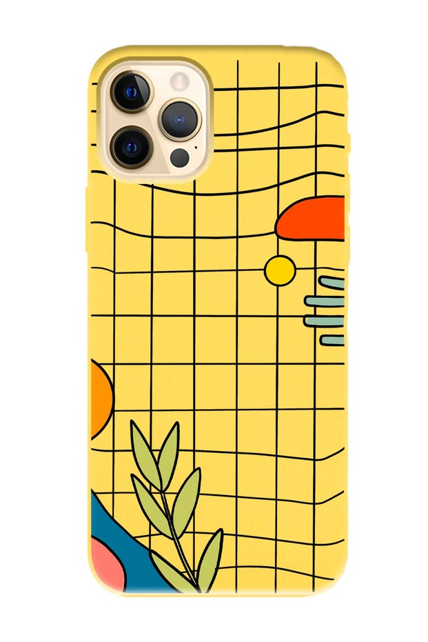 iPhone 14 Pro Max Line Design Yellow Launch Phone Case