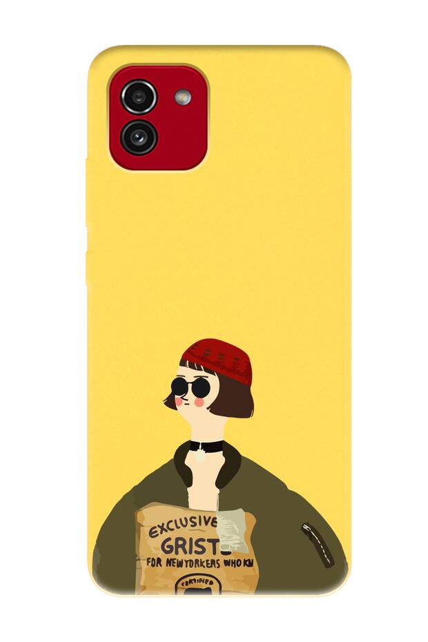 Samsung A03 Mathilda Design Yellow Launch Phone Case