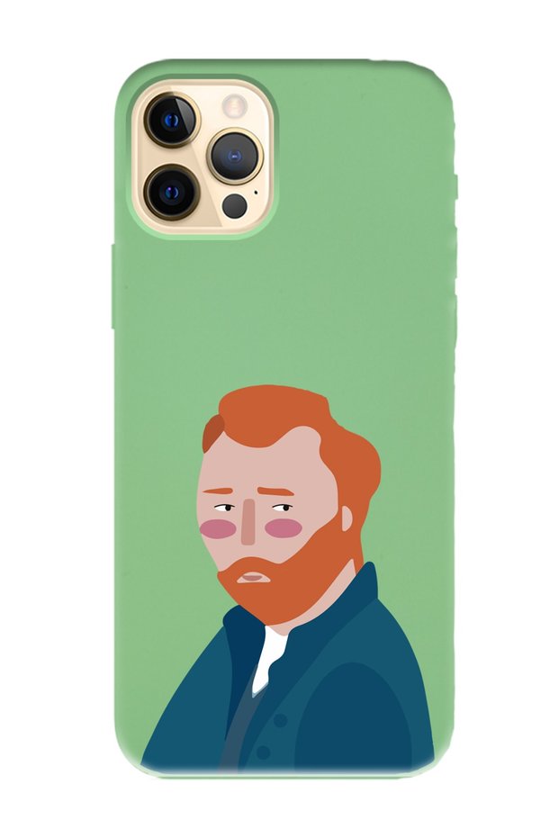 iPhone 14 Pro Green Launch Phone Case with Vincent Van Gogh Design