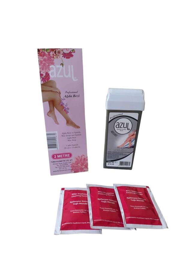 Gri Silver Kartuş Roll-on Sir Ağda 100 Ml. 1ad. 1ad.2metre Ağda Bezi 3adet Ağda Mendili - 1