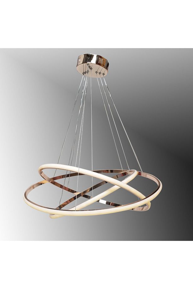 Tt300-3 Fsr Halka 3 Lü Fransız Sarısı Kaplama ( 3 Renk Modüllü ) Led Avize - 2