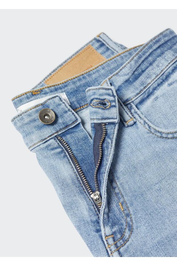 Dar Kesim Denim Bermuda Şort - 8