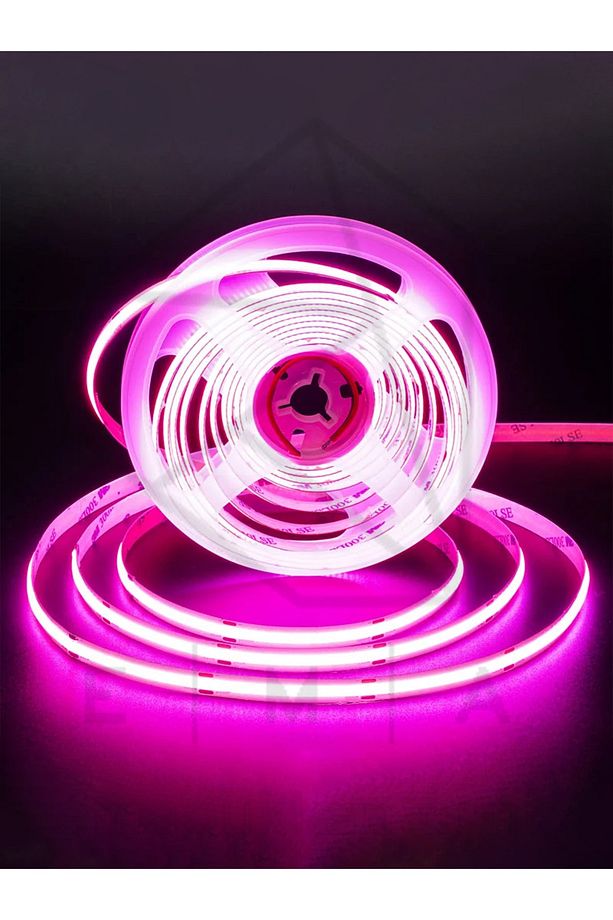 5 Metre Şerit Led Pembe Neon Gibi Yanan Yapışkanlı Şerit Led Cob Şerit Led 12 Volt Şerit Led - 1