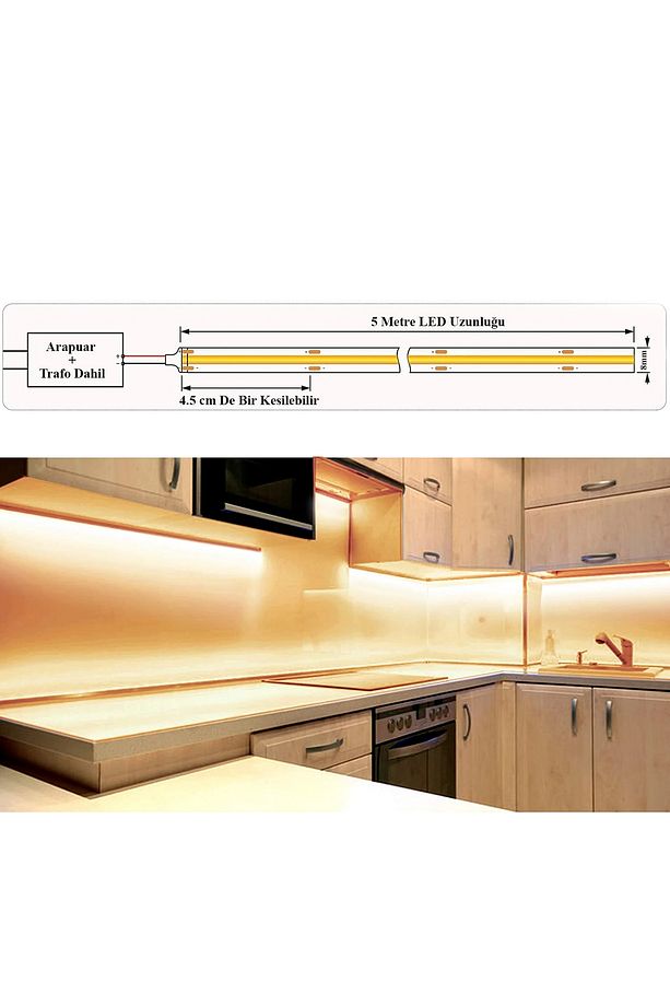 5 Metre Şerit Led Pembe Neon Gibi Yanan Yapışkanlı Şerit Led Cob Şerit Led 12 Volt Şerit Led - 4