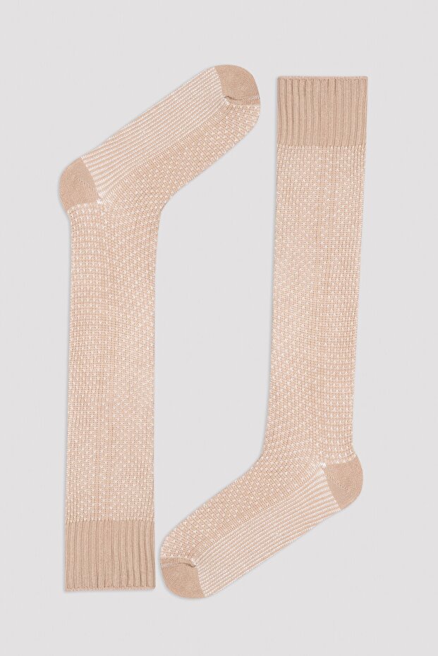 Bej Sofy Pantolon Çorap - 1